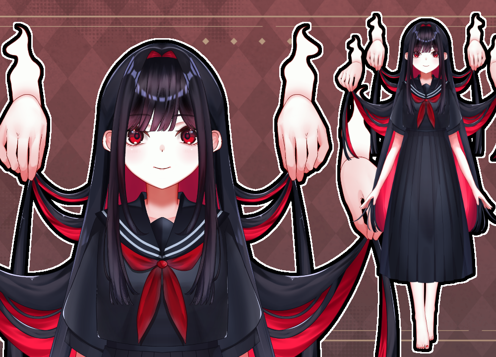 汎用モデル】赤×黒少女 【一部パーフェクトシンク対応】 - 雨夜セイ
