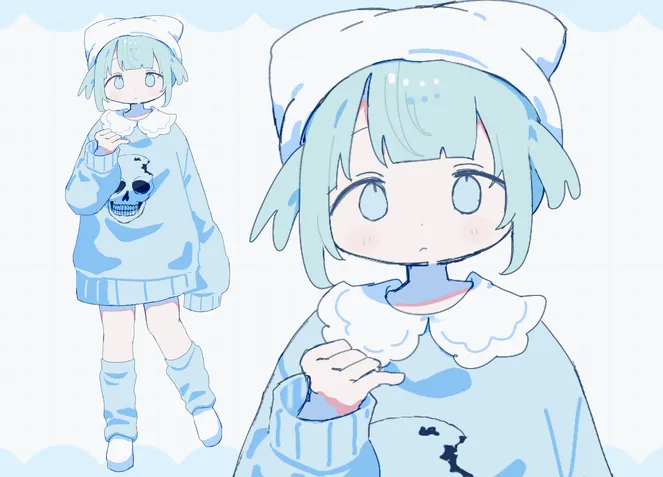 限定1点】水色サブカルちゃん - おいも - nizima by Live2D