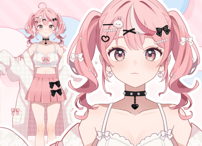 限定1点】ピンクツインテの女の子【VTS対応】 - 珠里 - nizima by Live2D