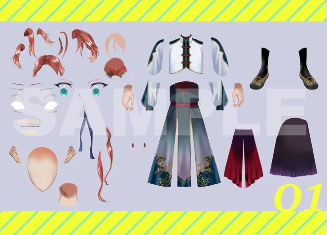 01【パーツ分け済みPSD】男性キャラ汎用 - Yoi - nizima by Live2D