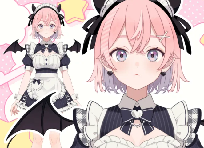 限定1点】ピンクデビメイド【VTS対応】 - 珠里 - nizima by Live2D