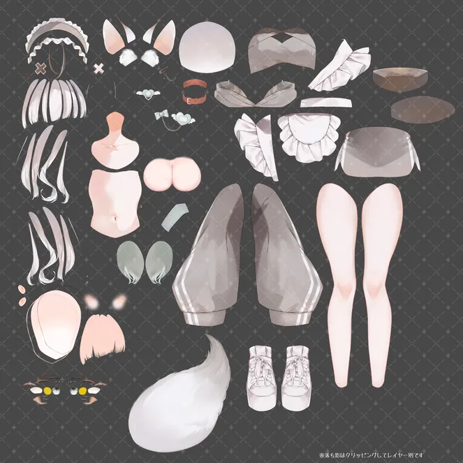 パーツ分け済みPSD】フェネックの女の子【限定1点】 - 芳月みちる