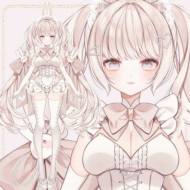 パーツ分け済みPSD】バニーメイドの女の子【限定1点】 - 芳月みちる