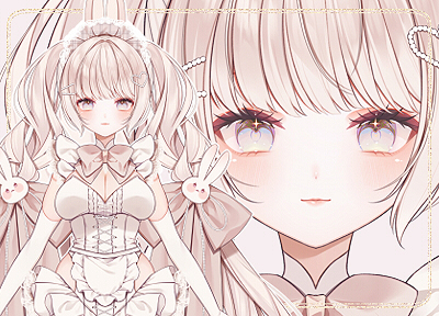 パーツ分け済みPSD】バニーメイドの女の子【限定1点】 - 芳月みちる