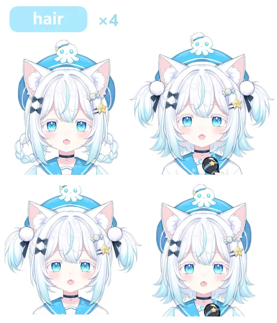 限定1点】猫耳のセーラー服少女 - ネコミミ100% - nizima by Live2D