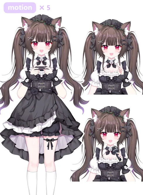 限定1点】猫耳のゴスロリちゃん - ネコミミ100% - nizima by Live2D