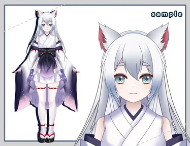 汎用立ち絵] Shiro [パーツ分け済みPSD] - Katabami☘ - nizima by Live2D