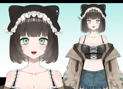 猫耳アニメキャラクターイラスト 予約可能です】猫耳女の子【限定1点】 - 八百枝 豆ノ助 - nizima by Live2D