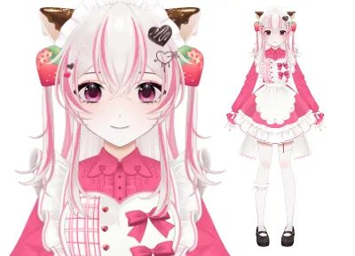 限定1点】ピンクデビメイド【VTS対応】 - 珠里 - nizima by Live2D