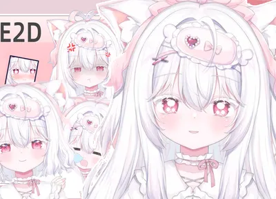 限定1点】白髪のケモミミ少女(asmr) - ネコミミ100% - nizima by Live2D