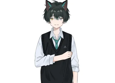 限定1点】猫耳モデル 黒×紫カラー - 宝来晃臣 - nizima by Live2D