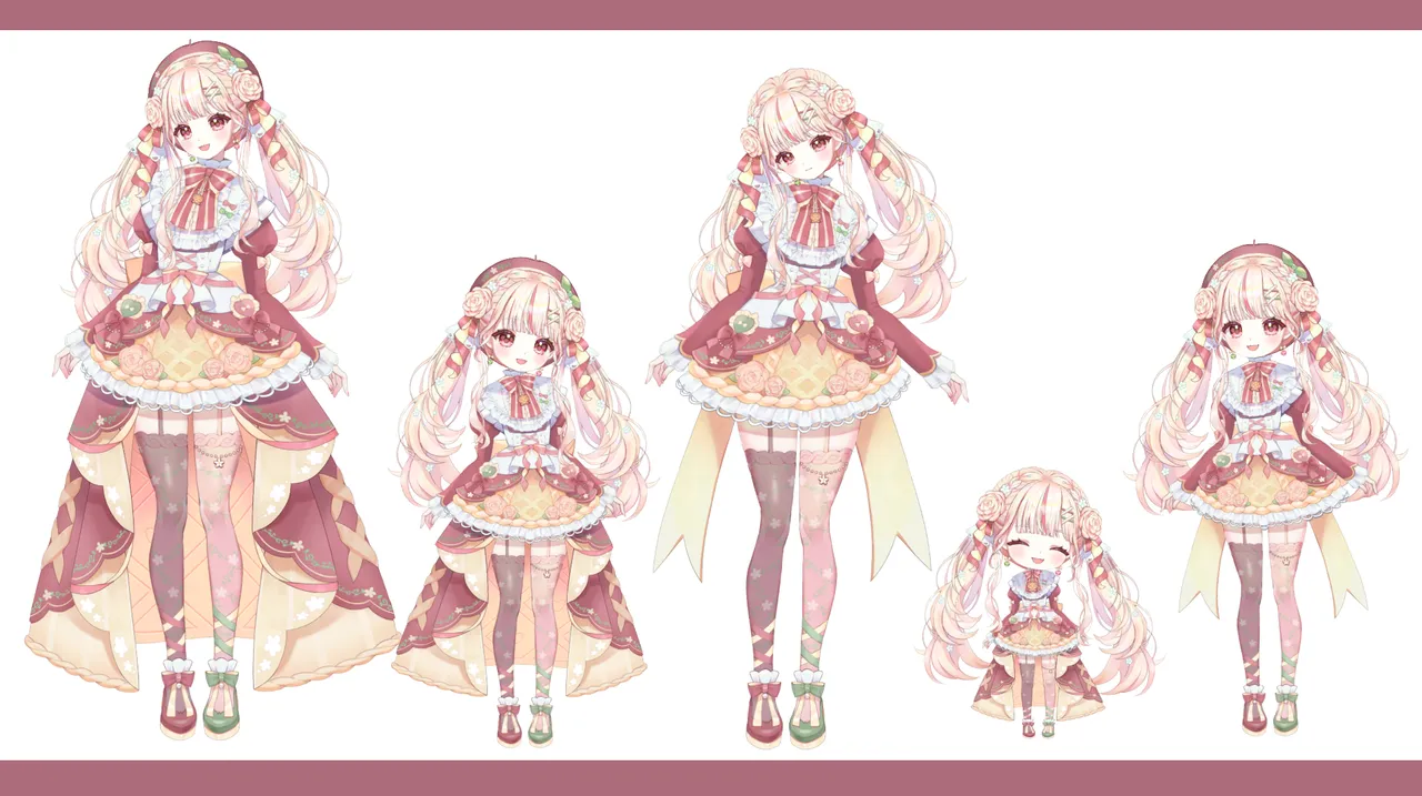 限定一点】アップルパイちゃん/三面図・一枚絵【VTS/VBridger対応