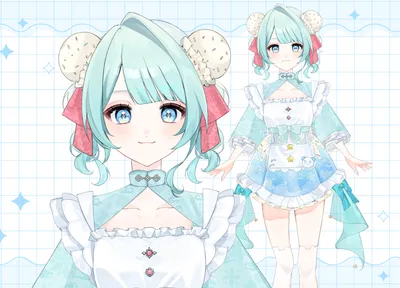 ♪週末お値下げ中♪＼青緑の渦巻きお団子の女の子／ - そらめめの