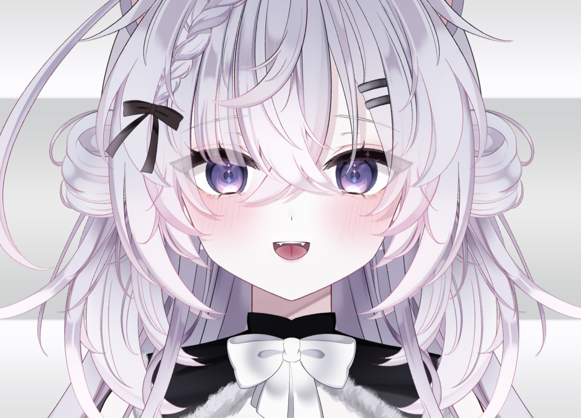 限定1点】白黒狐娘ちゃん【3段階等身変更可】 - Q - nizima by Live2D