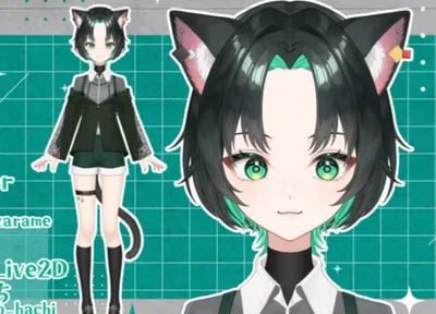 汎用モデル】黒猫ちゃん - 蜜乃はち - nizima by Live2D