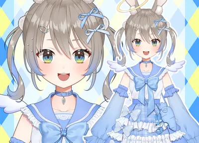 限定1点】うさ耳ピンク髪の女の子【パーツ分け済PSDデータ】 - 春アキ