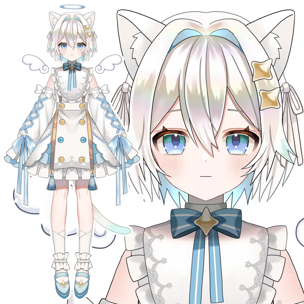 限定1点】天使ねこちゃん【パーツ分け済PSDイラスト】 - 八百枝 豆ノ助