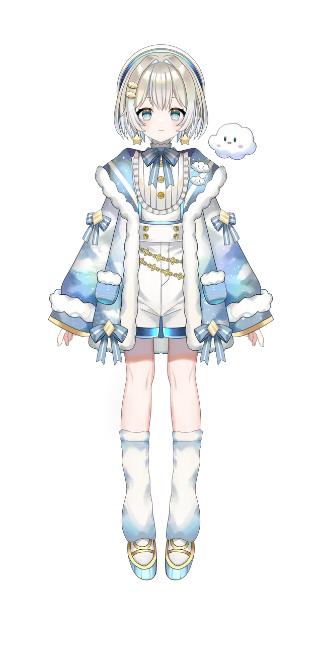 限定1点】雲モチーフの女の子【パーツ分け済PSDイラスト】 - 八百枝 豆
