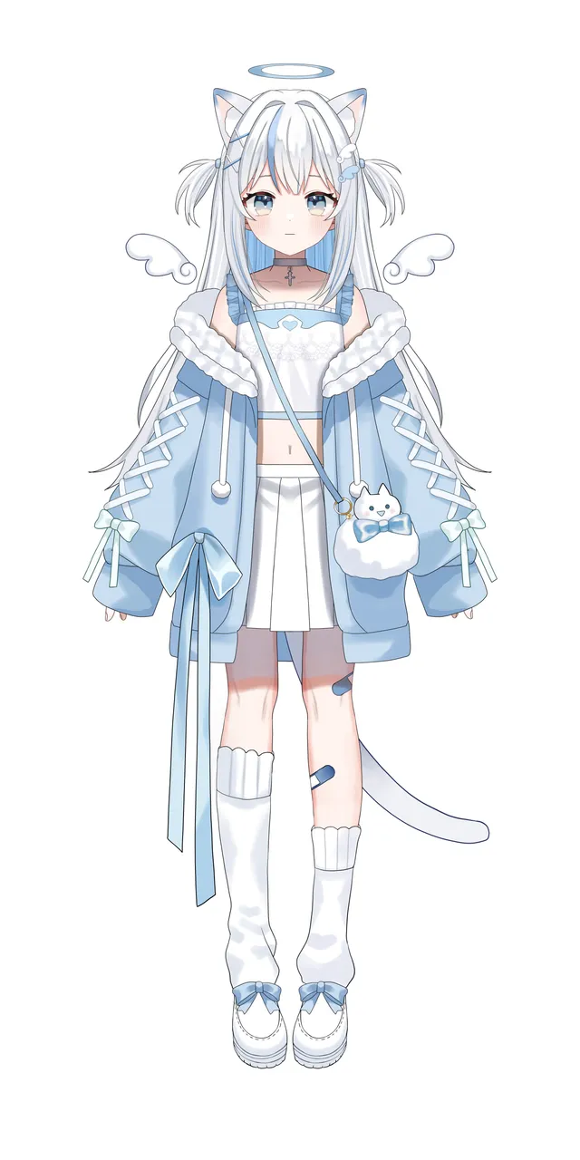 限定1点】水色天使ねこちゃん【VTS,VBridger対応】 - 八百枝 豆ノ助