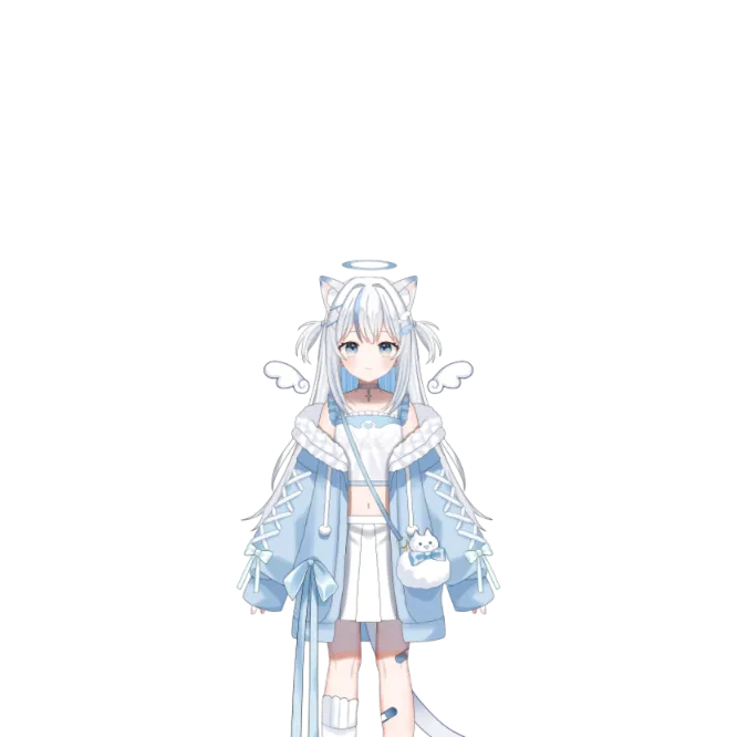 限定1点】水色天使ねこちゃん【VTS,VBridger対応】 - 八百枝 豆ノ助