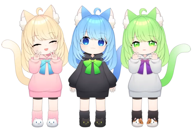 デフォルメ猫耳少女用の追加テクスチャセット - panda - nizima デフォルメ猫耳少女用の追加テクスチャセット - panda - nizima