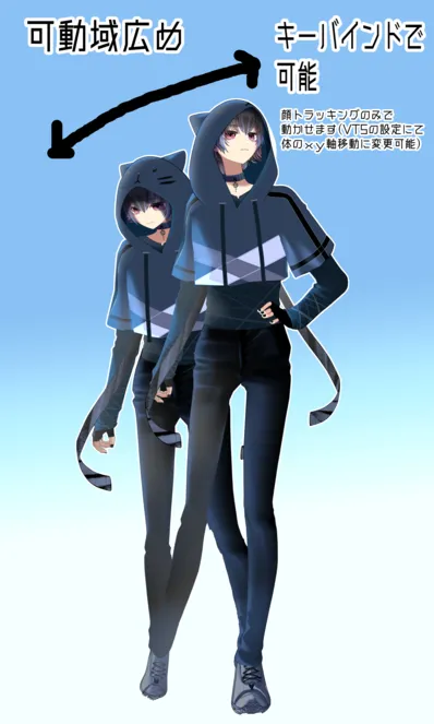 VTS】忍び風猫耳パーカー君【一点限定】 - あいまゆら - nizima by Live2D