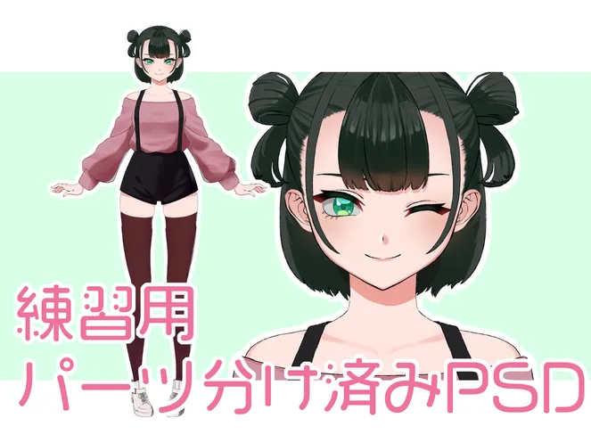 Live2D練習用 パーツ分け済みPSD - 稲田南天 - nizima by Live2D