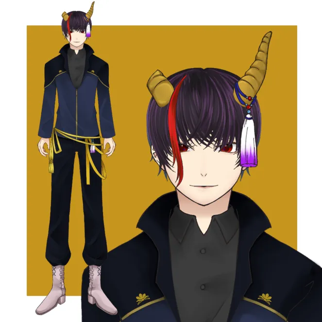 パーツ別け済psd】人外系男子の全身立ち絵 - 宮村葵月 - nizima by Live2D