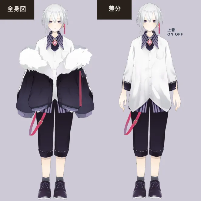 限定1点】白髪×羊モデル VTS対応 - 青 - nizima by Live2D