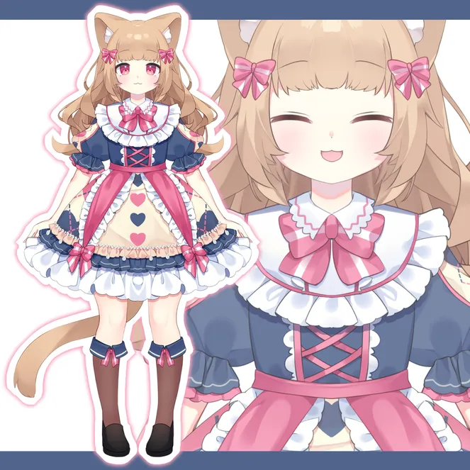 フリルふわふわケモミミちゃん【パーツ分けPSD】 - ポテノキ - nizima