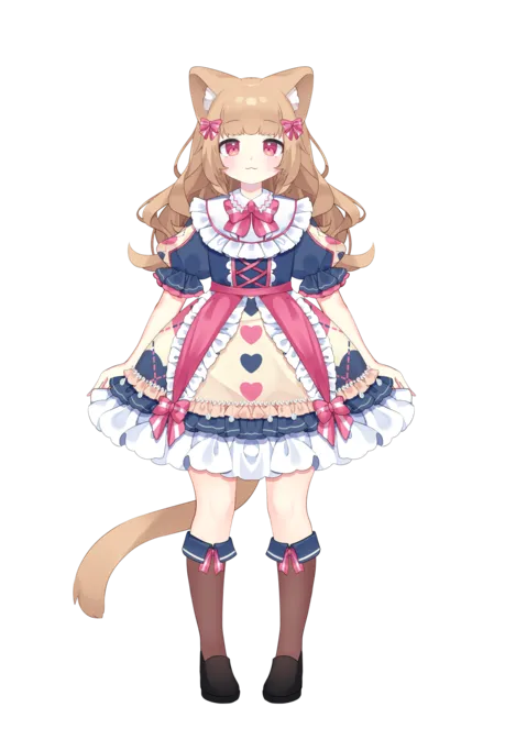 フリルふわふわケモミミちゃん【パーツ分けPSD】 - ポテノキ - nizima