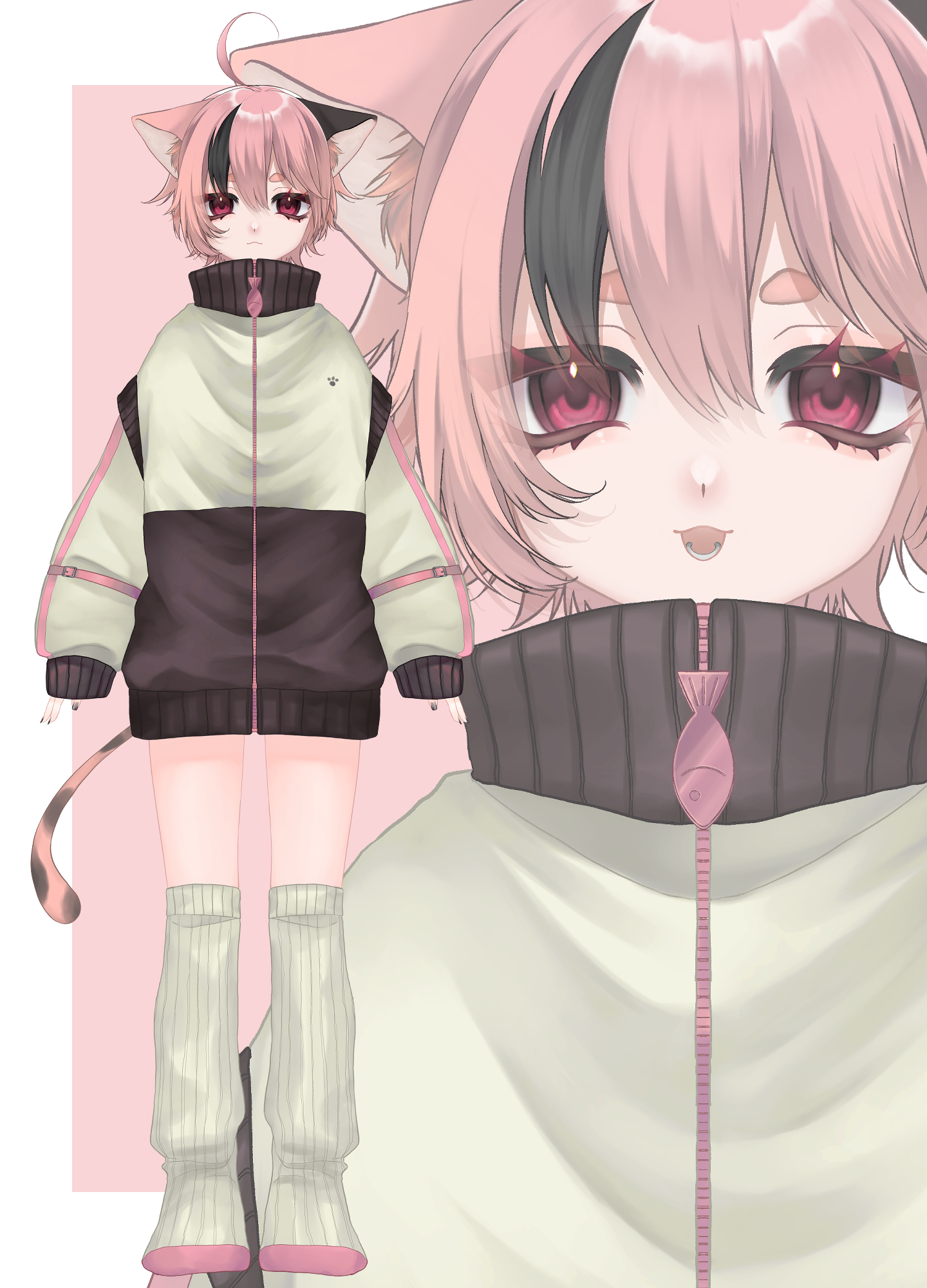 ピンク黒メッシュ猫ちゃん(完売済み) - らぎと - nizima by Live2D ピンク黒メッシュ猫ちゃん(完売済み) - らぎと - nizima by Live2D