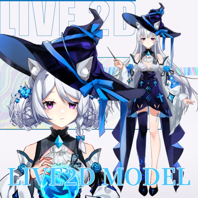 live2dモデル】白猫魔法使い【VTS対応】 - DG_STUDIO - nizima by Live2D