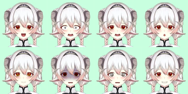 パーツ分け済みPSD】ヤギの女の子/表情差分 - 出雲凪＆波 - nizima by