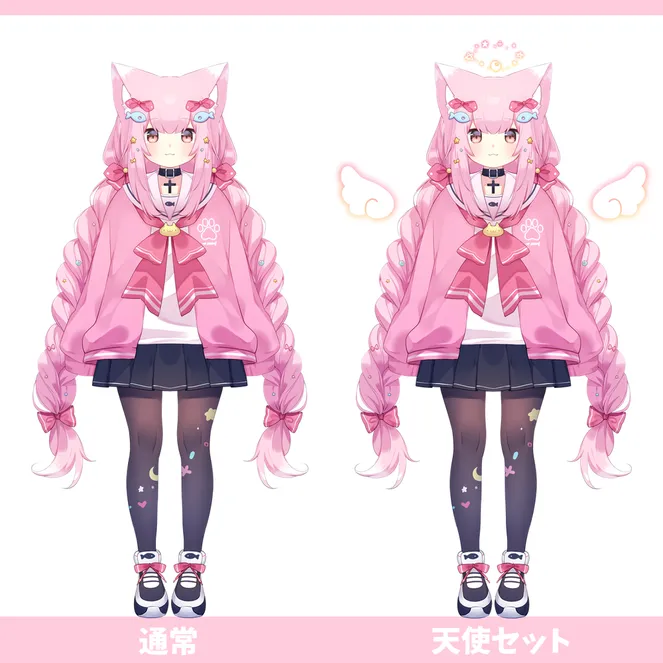 三つ編み猫耳ちゃん【パーツ分けPSD】 - ポテノキ - nizima by Live2D