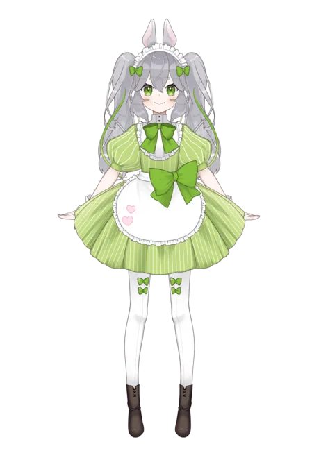 緑メイドの灰色兎ちゃん - 葉森しき - nizima by Live2D