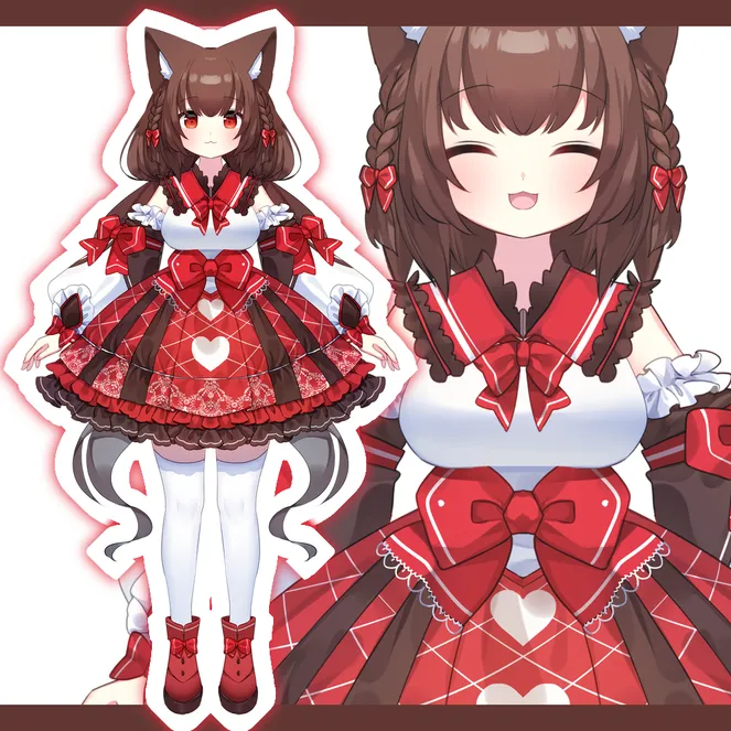 アイドルフリルなケモミミちゃん【パーツ分けpsd】 - ポテノキ