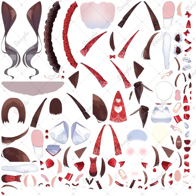 アイドルフリルなケモミミちゃん【パーツ分けpsd】 - ポテノキ