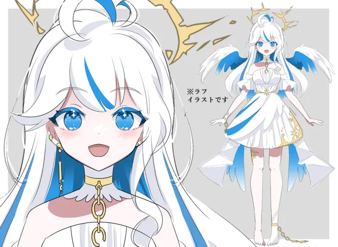 キャラクターデザイン】天啓の青天使のVtuberキャラクター - kawase