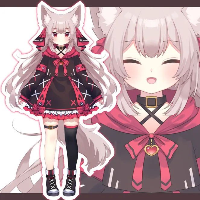パーカーフリルなケモミミちゃん【パーツ分けPSD】 - ポテノキ