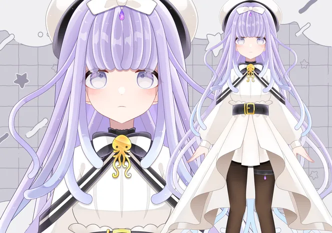 d*3様 オリジナル手描きイラスト　くらげの少女 限定一点】紫くらげの女の子【パーツ分け済みPSD】 - mituse - nizima