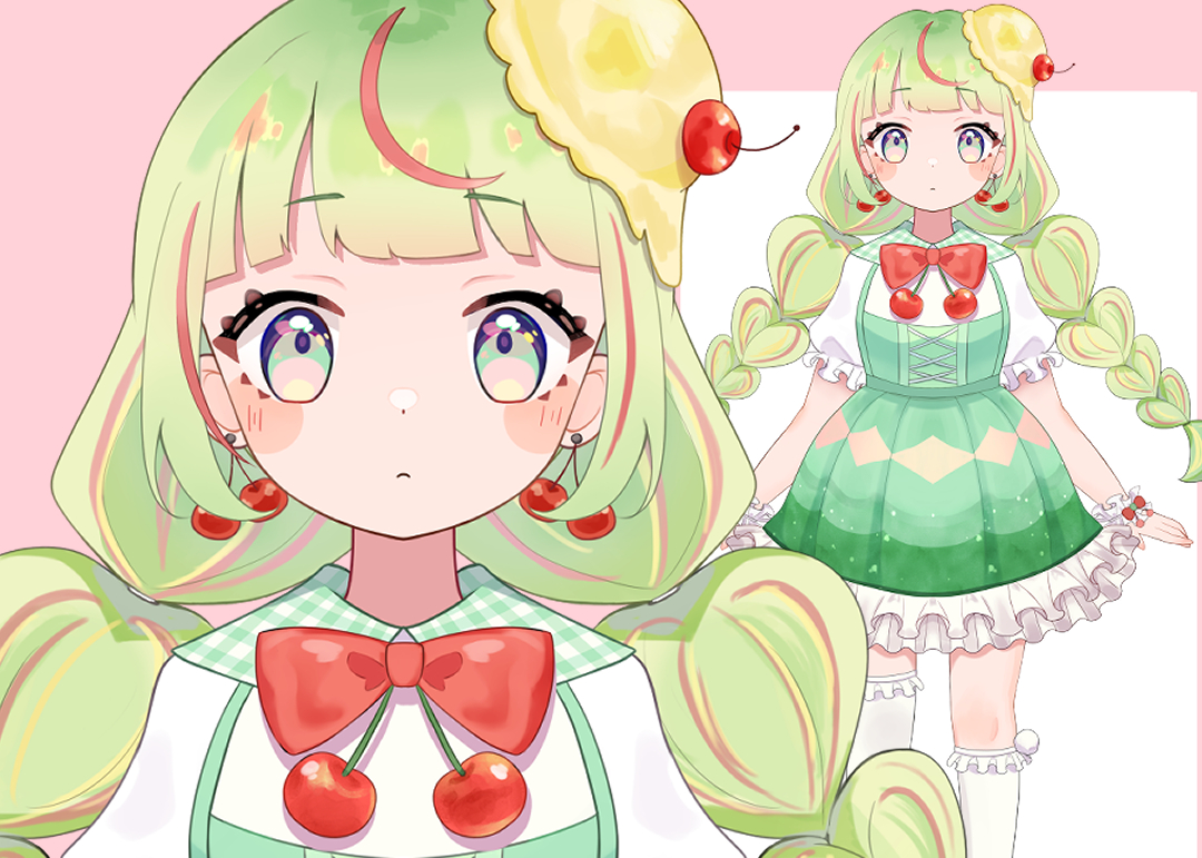 けんちゃんです。クリームソーダ プレート けんちゃんです。クリーム