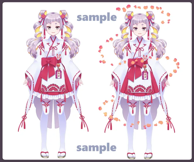 パーツ分け済みPSD】花巫女ちゃん【限定1点】 - あさ - nizima by Live2D