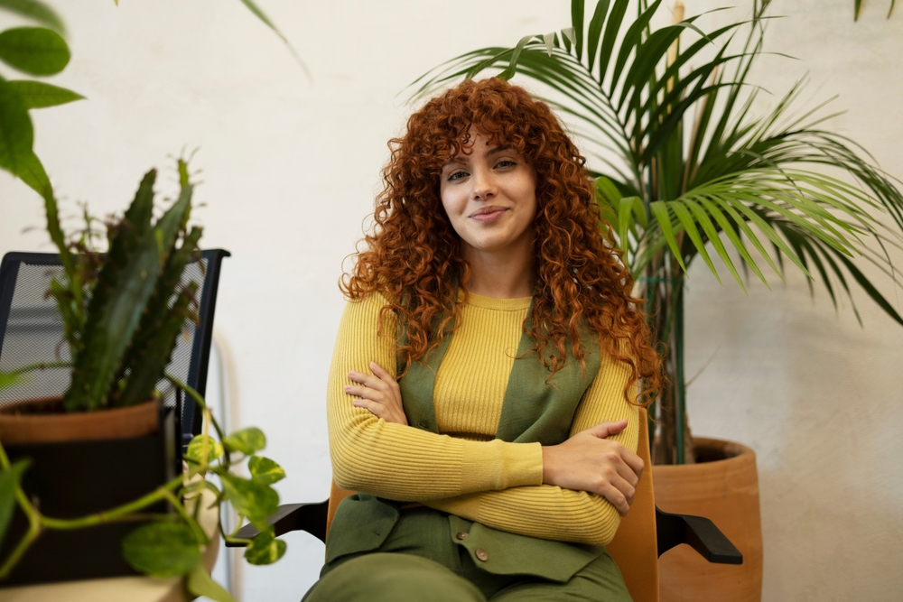 woman-relaxes-at-office-job