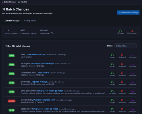 Batch Changes UI