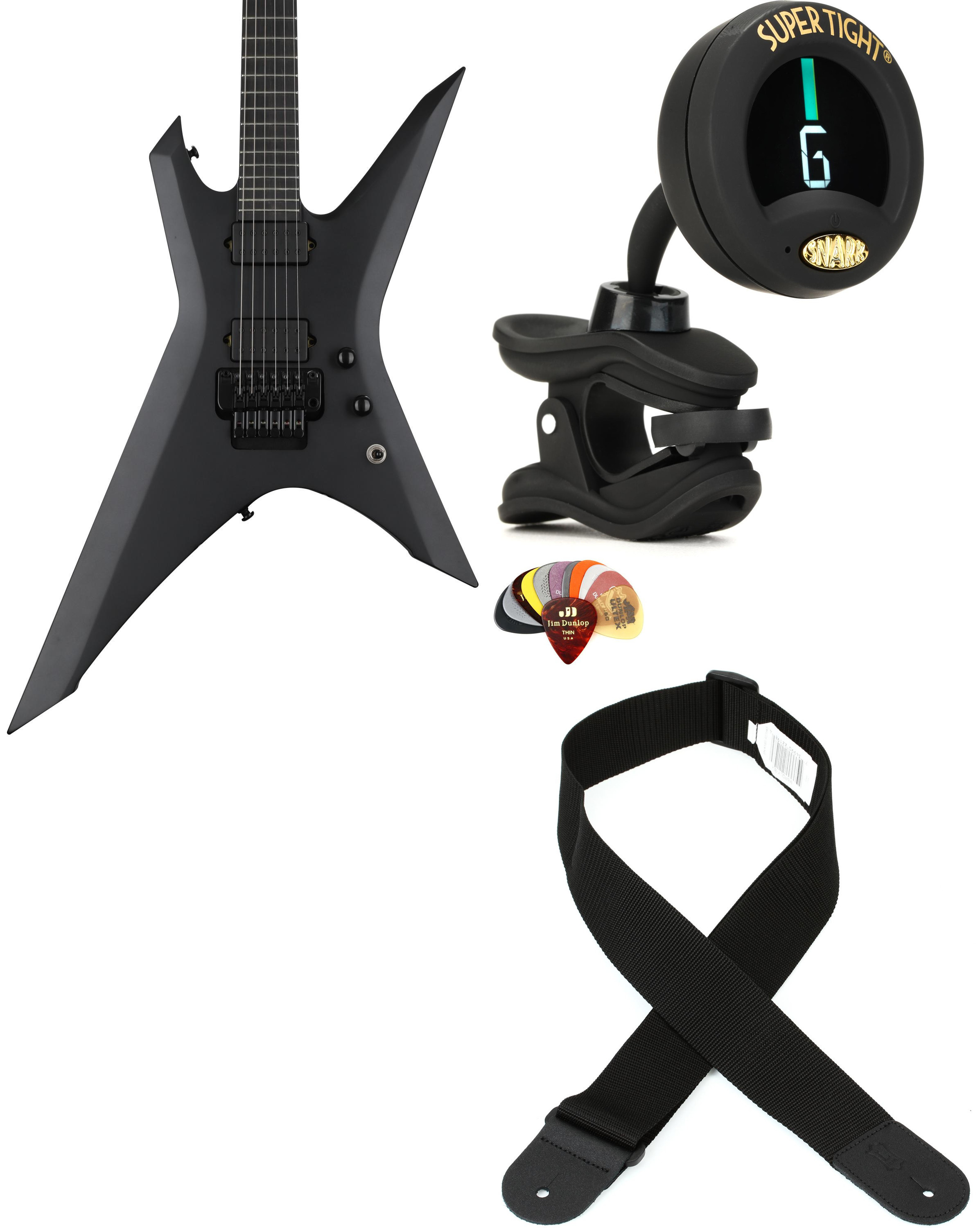 Ibanez XPTB620BKF + Snark ST-8 + Dunlop PVP101 + Levy’s M8POLY-BLK Value Bu