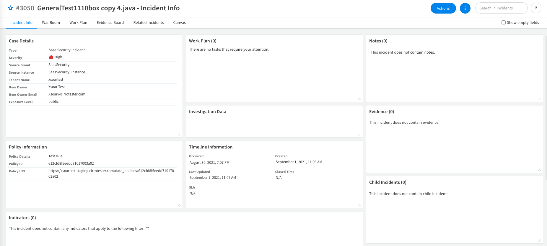 Saas Security Incident Layout