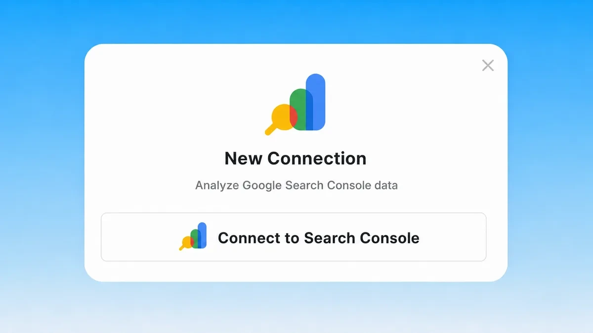 Markifact Google Search Console connection dialog with a Connect to Search Console button