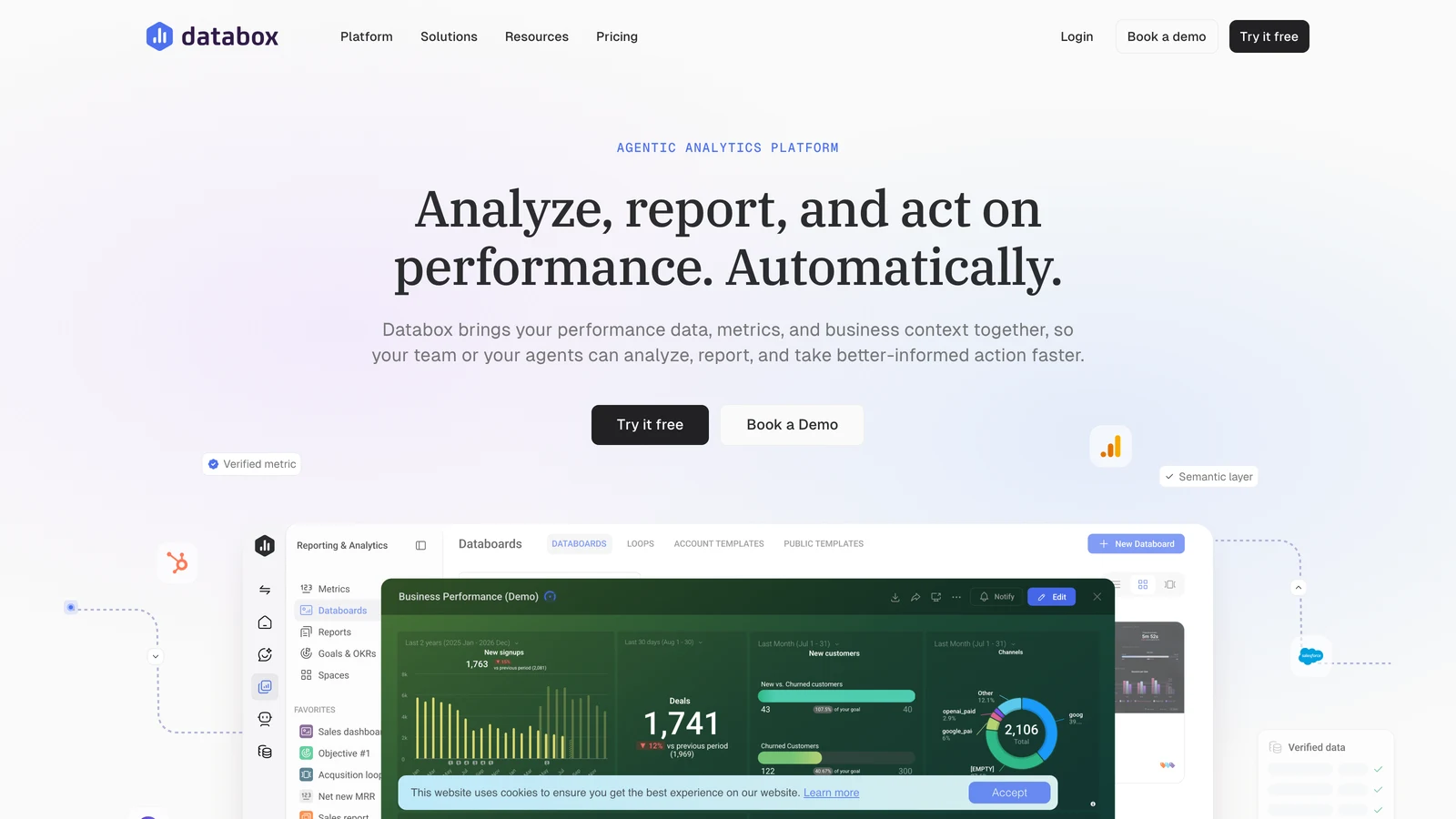 Databox homepage