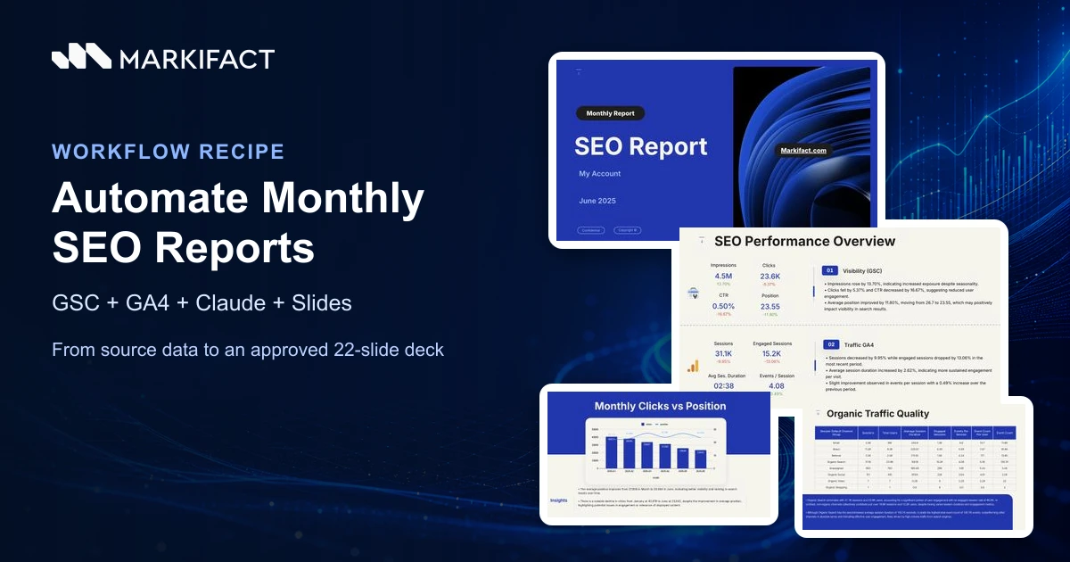How to Automate Monthly SEO Reports with GSC, GA4 & Claude